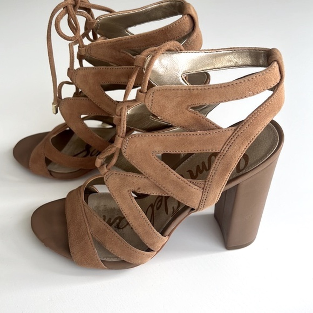 Sam Edelman Brown Suede Lace Up Sandals- 6